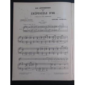 TRÉMISOT Edouard Les Apothéoses No 3 Chant Piano 1896