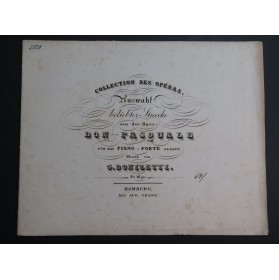 DONIZETTI G. Auswahl Beliebter Stücke Don Pasquale Piano ca1840