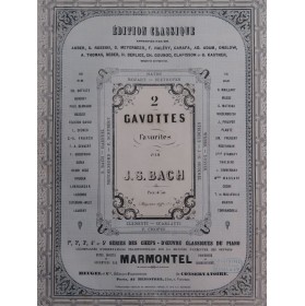 BACH J. S. Deux Gavottes Favorites Piano ca1860