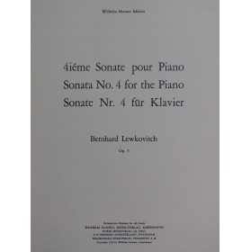 LEWKOVITCH Bernhard Sonate No 4 op 5 Piano 1954