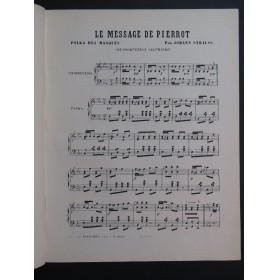 STRAUSS Johann Le Message de Pierrot Piano ca1866