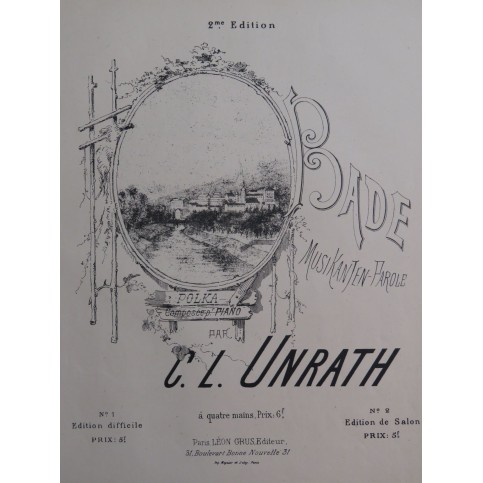 UNRATH C. L. Bade Piano XIXe Siècle