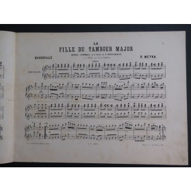 MÉTRA Olivier La Fille du Tambour Major Offenbach Quadrille Piano 4 mains ca1880