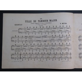 MÉTRA Olivier La Fille du Tambour Major Offenbach Quadrille Piano 4 mains ca1880