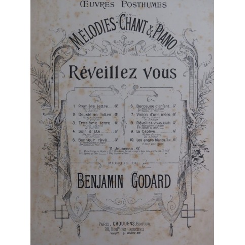 GODARD Benjamin Réveillez vous Chant Piano ca1896