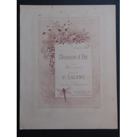 LACOME Paul Chanson d'été Chant Piano ca1885