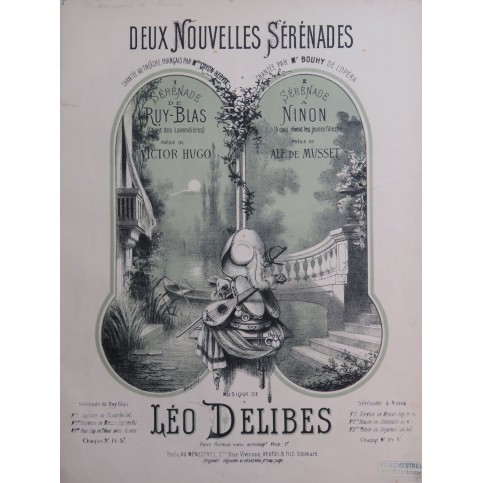 DELIBES Léo Sérénade à Ninon Chant Piano 1879