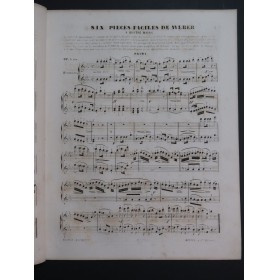 WEBER Six Pièces Faciles op 3 bis Piano 4 mains ca1860