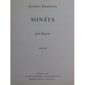 DOUBRAVA Jaroslav Sonata Piano 1962