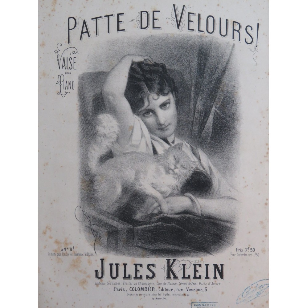 KLEIN Jules Patte de Velours ! Piano XIXe siècle