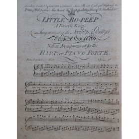 Little Bo-Peep A Favorite Song Chant Piano ou Harpe ca1820