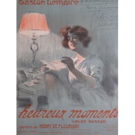 LEMAIRE Gaston Heureux Moments Dédicace Chant Piano 1913