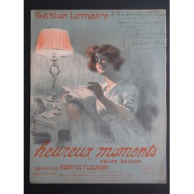 LEMAIRE Gaston Heureux Moments Dédicace Chant Piano 1913