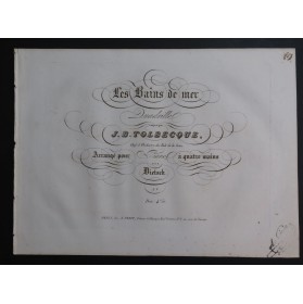 TOLBECQUE J. B. Les Bains de Mer Quadrille Piano 4 mains ca1850