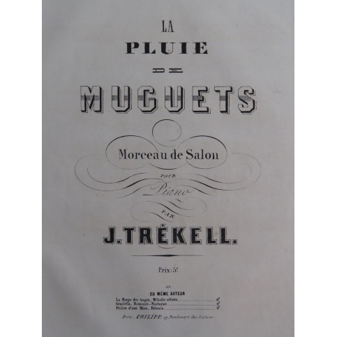 TRÉKELL J. La Pluie de Muguets Piano XIXe siècle