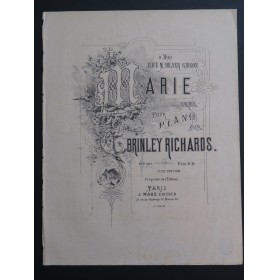 BRINLEY Richards Marie op 60 Piano XIXe siècle