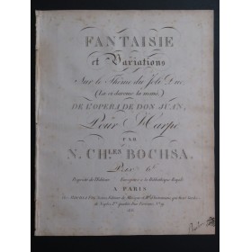 BOCHSA N. Ch. Fantaisie et Variations Don Juan Harpe ca1810