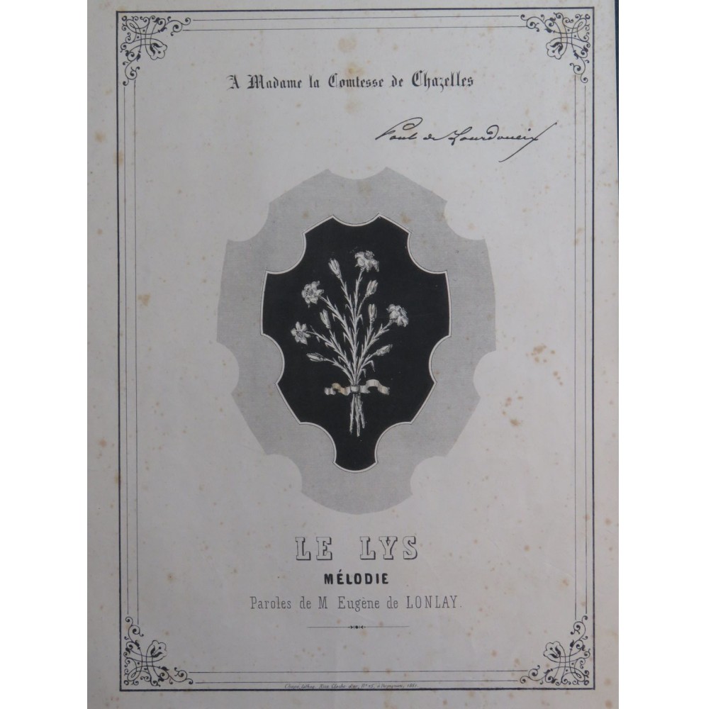 Le Lys E. de Lonlay Chant Piano 1851