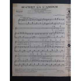 HOLLAENDER F. Si c'est ça l'amour Chant Piano 1931