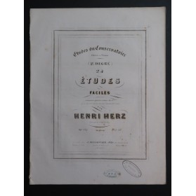 HERZ Henri 24 Études Faciles op 152 Piano ca1845