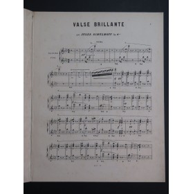 SCHULHOFF Jules Grand Valse Brillante op 6 bis Piano 4 mains ca1860