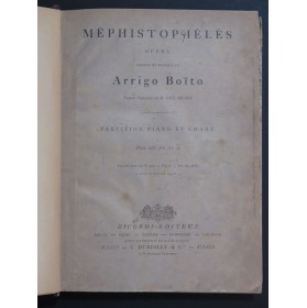 BOÏTO Arrigo Méphistophélès Opéra Piano Chant 1883