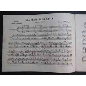 STRAUSS Johann Les Feuilles du Matin Piano ca1870