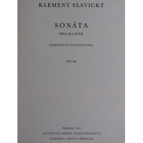 SLAVICKY Klement Sonata Piano 1964