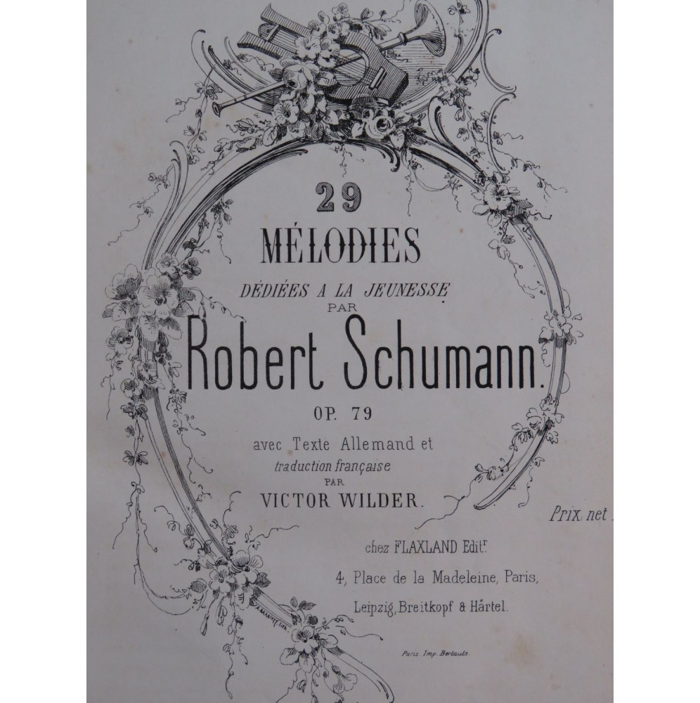 SCHUMANN Robert ABT Franz Mélodies Chant Piano XIXe ca1865