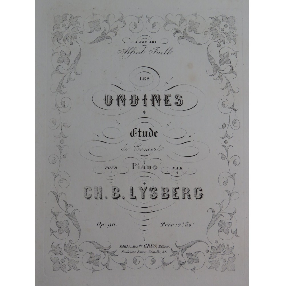 LYSBERG Ch. B. Les Ondines op 90 Piano ca1862