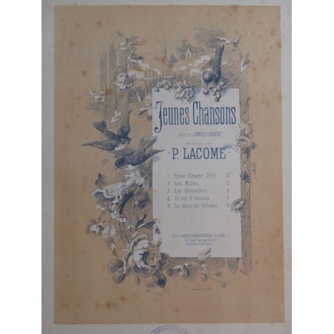 LACOME Paul Le Verre de Bohême Chant Piano ca1882