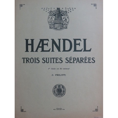 HANEDEL G. F. Suite en Ré mineur Piano