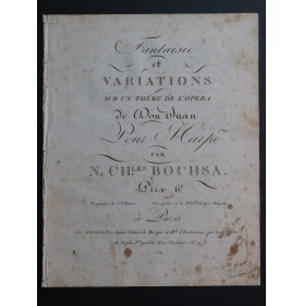 BOCHSA N. Ch. Fantaisie No 3 et Variations Don Juan Harpe ca1810