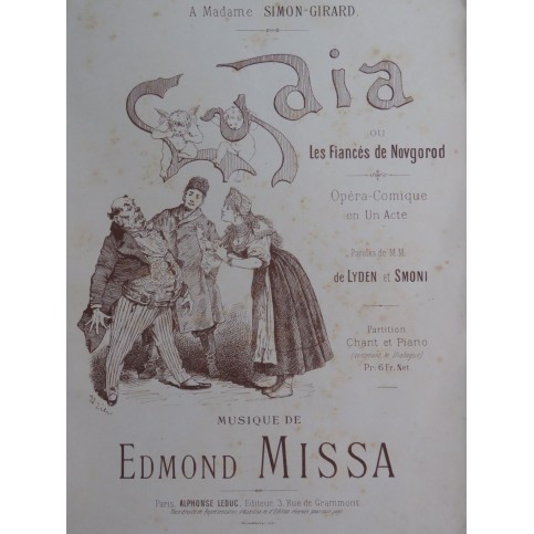 MISSA Edmond Lydia Opéra Chant Piano 1887