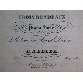 KOEHLER H. Rondo No 1 op 156 Piano ca1840