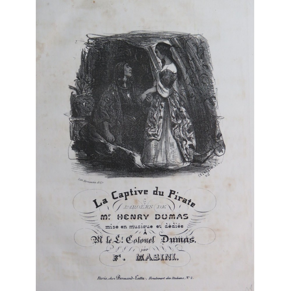 MASINI F. La Captive du Pirate Chant Piano 1835