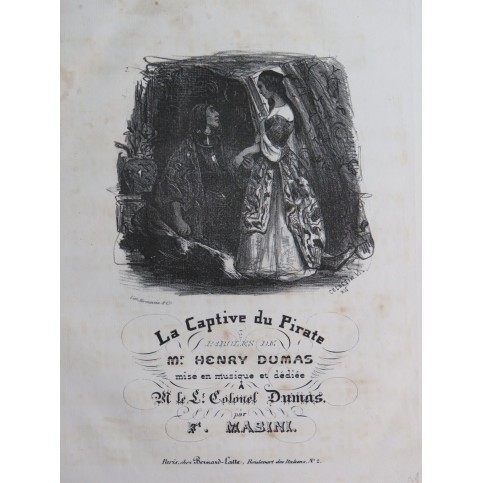 MASINI F. La Captive du Pirate Chant Piano 1835