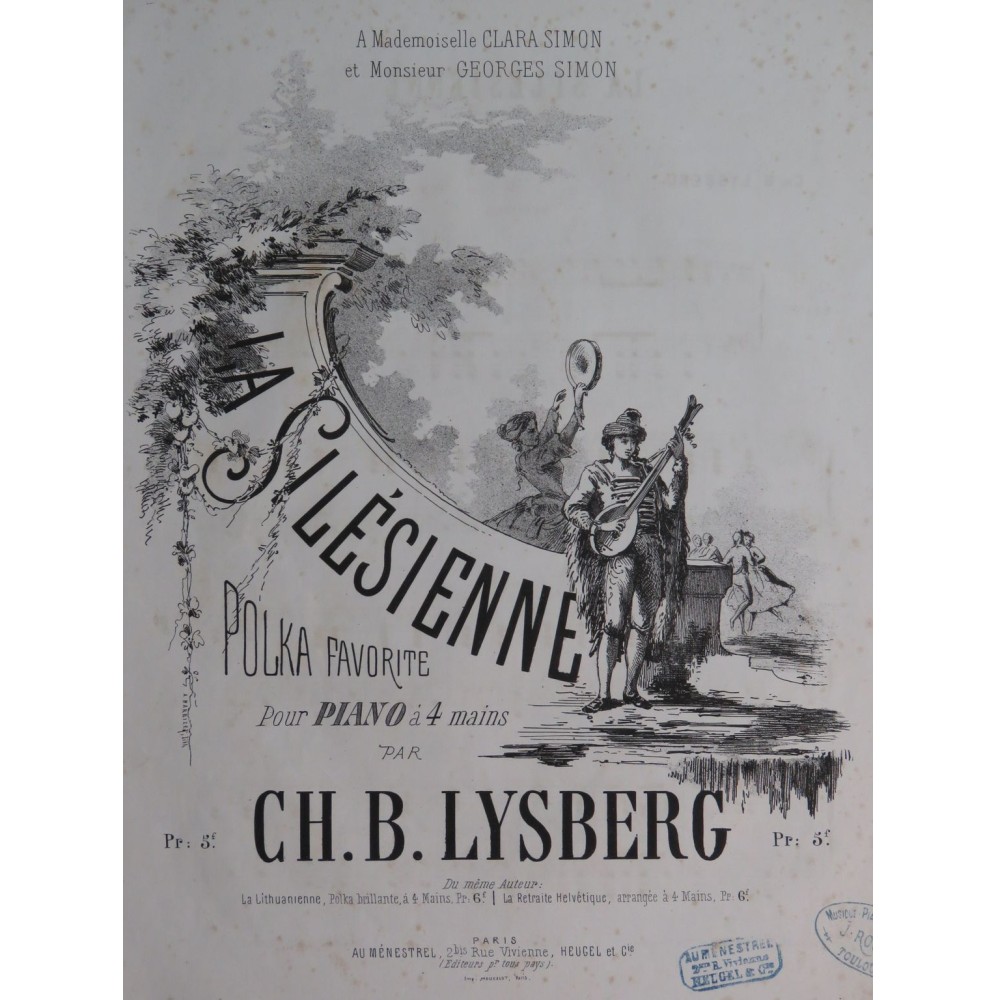 LYSBERG Ch. B. La Silésienne Piano 4 mains ca1875