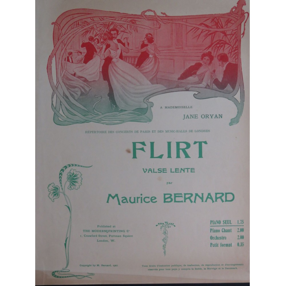 BERNARD Maurice Flirt Piano 1907