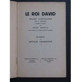 HONEGGER Arthur Le Roi David Livret ca1925