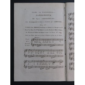 CRESCENTINI Clori la Pastorella Canzonetta Chant Guitare ca1810