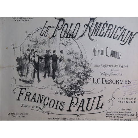 DESORMES L. C. Le Polo Américain Danse Piano ca1887