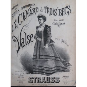 STRAUSS Le Canard à Trois Becs Valse Piano ca1870