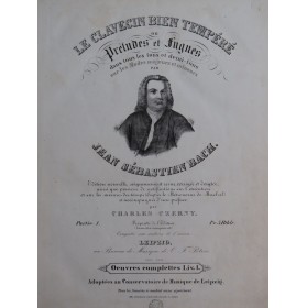 BACH J. S. Le Clavecin bien tempéré L'Art de la Fugue Piano ca1850