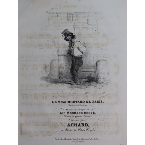 DONVÉ Édouard Guguste ou Le Vrai Moutard de Paris Chant Piano ca1840