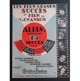 Les Plus Grands Succès du Film et de la Chanson 15 Pièces Chant Piano ca1940