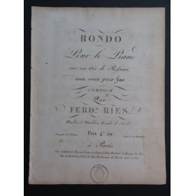 RIES Ferdinand Rondo sur un Air de Rossini Piano ca1820