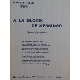 PESSE Maurice A la Gloire de Messidor Orchestre