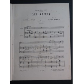 LANDON Ronald Les Adieux Chant Piano 1895