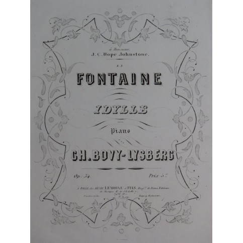 LYSBERG Ch. B. Fontaine op 34 Piano ca1854